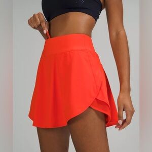 Lululemon Flutter Hem High-Rise Tennis Skirt , Size 8, Red